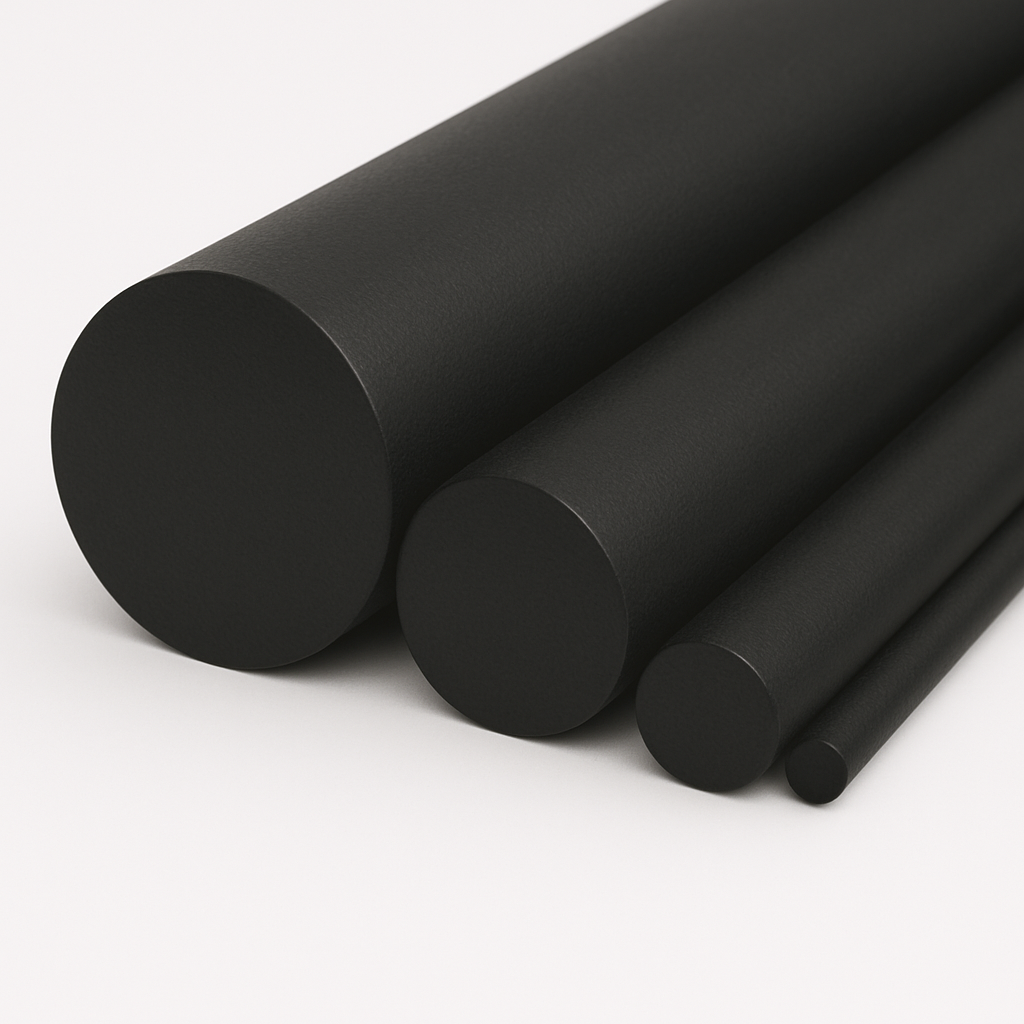PEEK PVX schwarz Rundstäbe (Ø 10-100 mm)