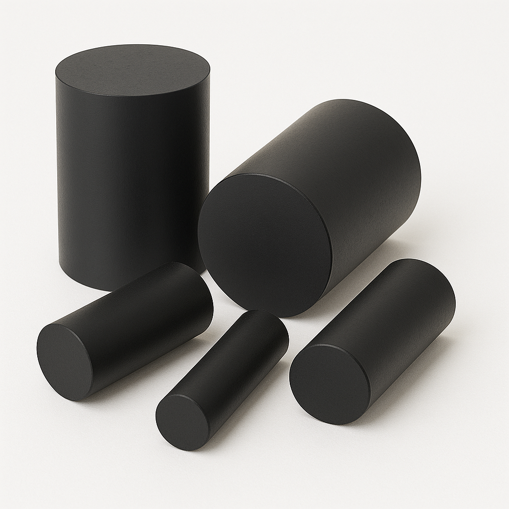 PA 6 G + Öl schwarz Rundstab-Abschnitte (Ø30-110 mm)