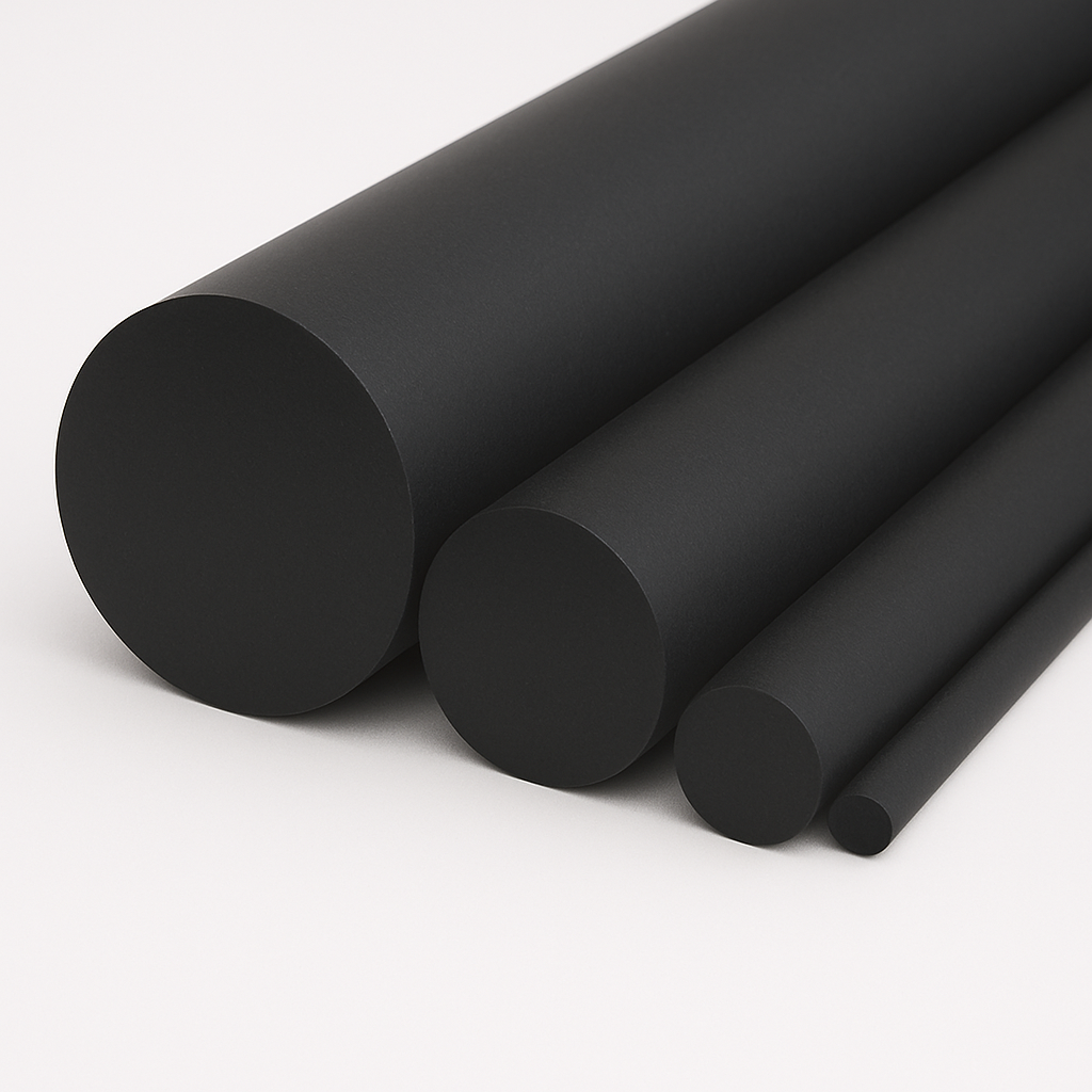 PET schwarz Rundstäbe (Ø 16-100 mm)
