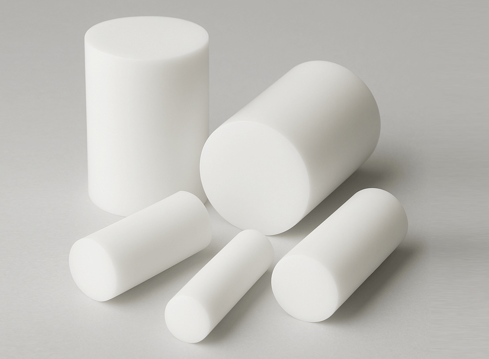  PTFE natur Rundstab-Abschnitte (Ø 30 – 250 mm)