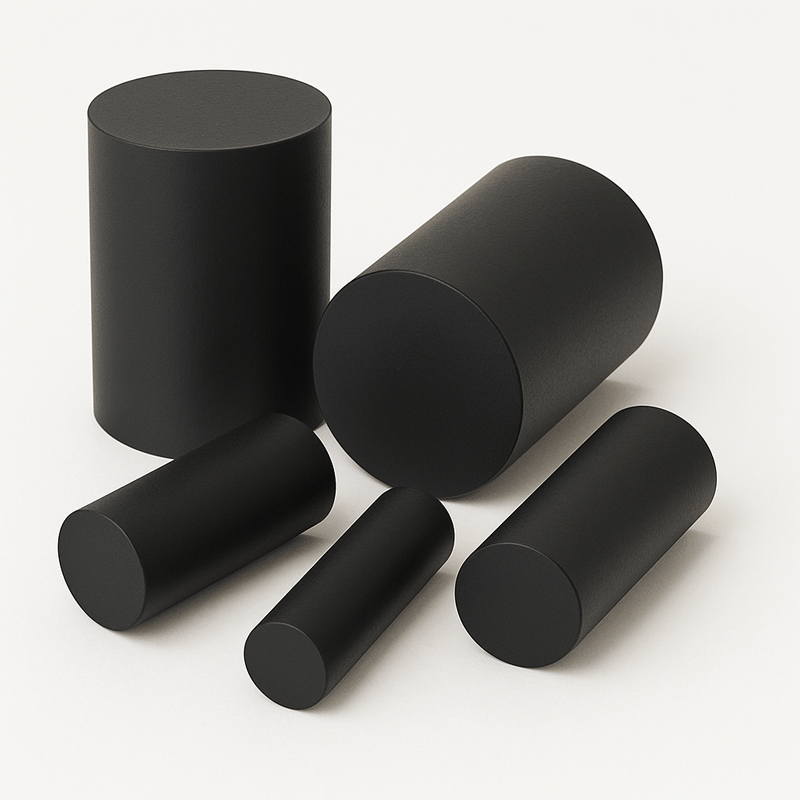 PA 6 G schwarz Rundstab-Abschnitte (Ø50-500 mm)