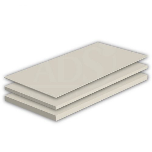 Drei naturfarbene PA 6 Platten in unterschiedlichen Stärken liegen aufeinander.