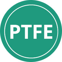 Grüner Button mit der Aufschrift "PTFE".