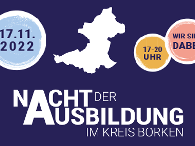 Werbebanner für die "Nacht der Ausbildung im Kreis Borken" am 17.11.2022.