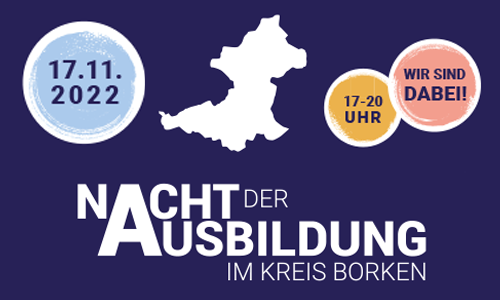 Werbebanner für die "Nacht der Ausbildung im Kreis Borken" am 17.11.2022.